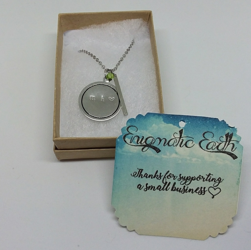 Custom Initials Tag and Bar Necklace